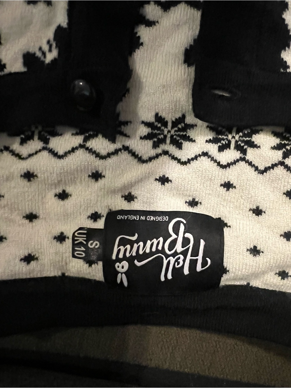 Hell Bunny Black & White Fair Isle Cardigan